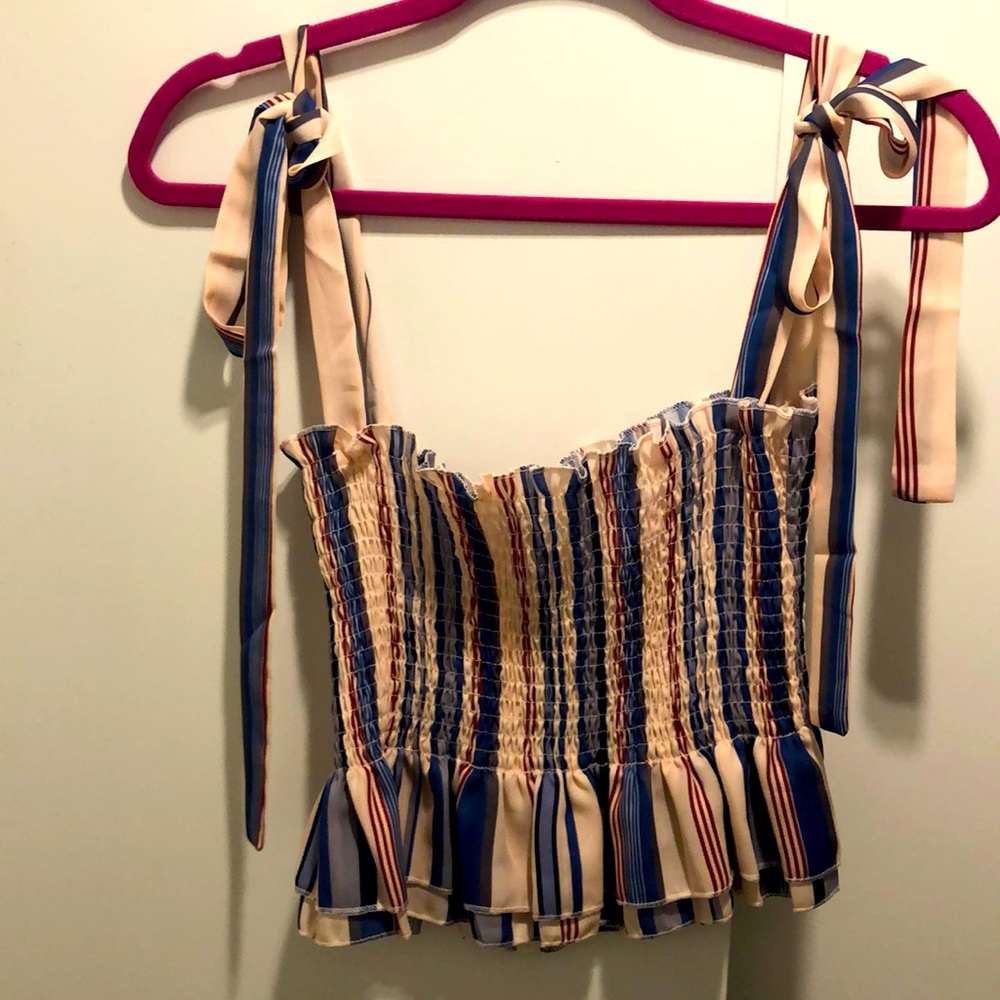 Striped tie top